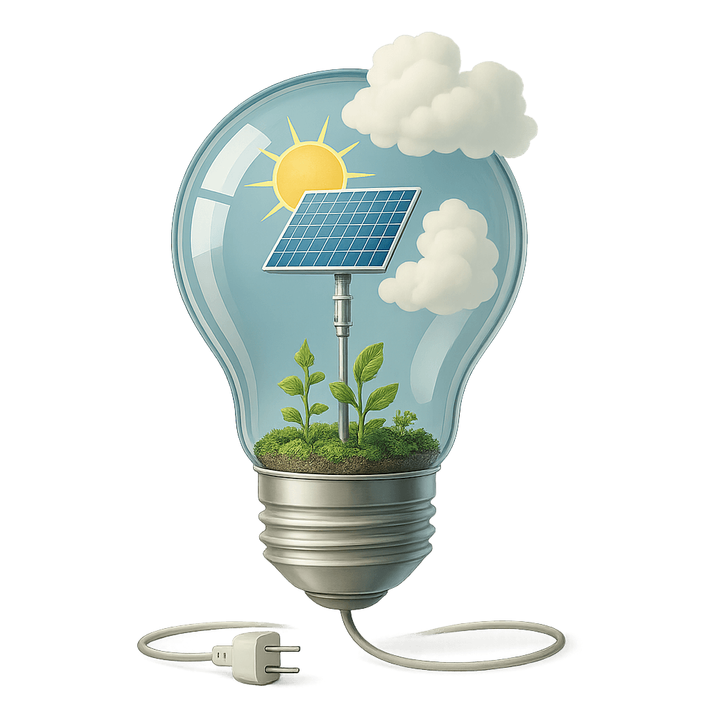 Bakgrundsbild av en glödlampa med solceller