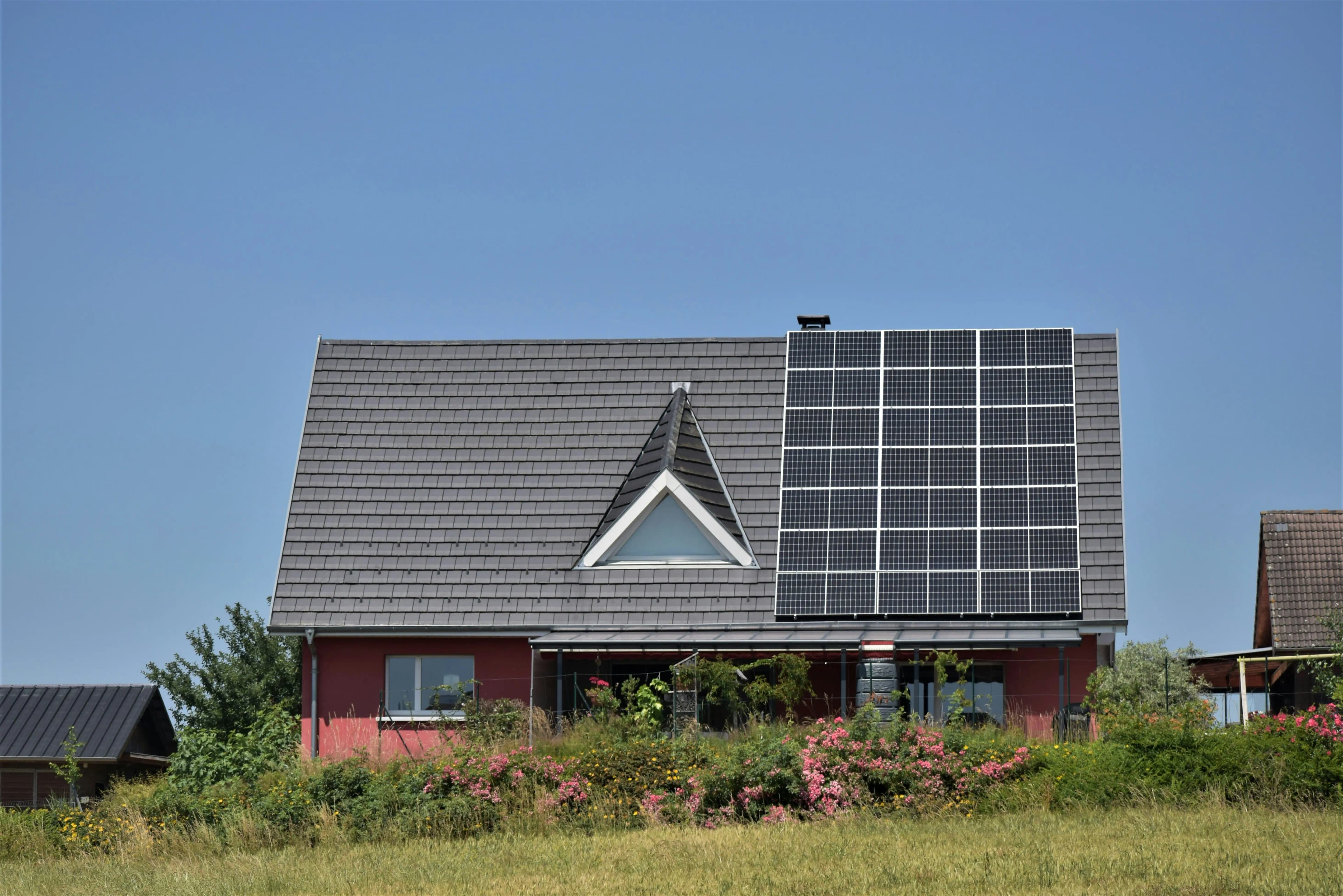 Solar house with sky